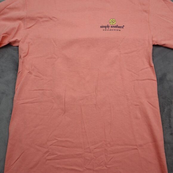 Simply Southern Shirt Womens Small Peach Seas The Day Beach Long Sleeve Fish Tee - Picture 12 of 16
